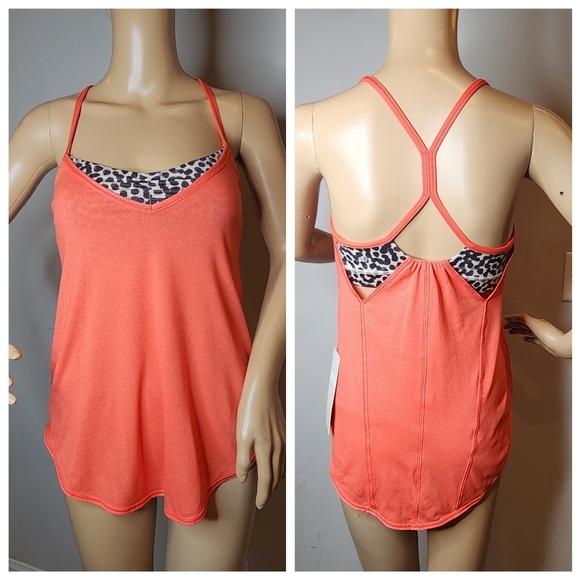 NWT Lululemon Roll Out Tank Heathered Alarming / Ace Spot Grain Black Size 6 - Picture 1 of 13